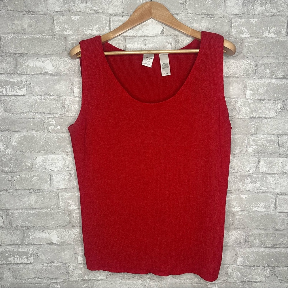 EUC Emma James by Liz Claiborne Red Fitted Sleeveless Tank Top Size 1X (RN85373)